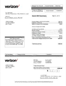 美国 Verizon 公用事业账单 Word 和 PDF 模板USA Verizon Utility Bill Word And PDF Template-帮司令