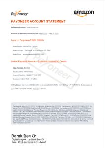 美国 Payoneer 账户报表模板（Word 和 PDF 格式）United States Payoneer Account Statement Template in Word and PDF Format-帮司令