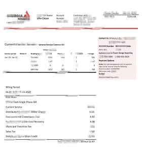 美国佐治亚州电力账单Word和PDF模板USA Georgia Power Utility Bill Word And PDF Template-帮司令