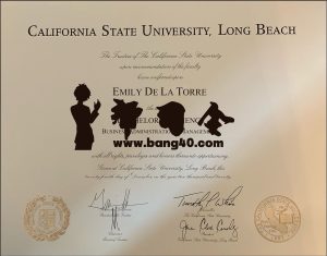 加州州立大学长滩分校 PSD 模板的证书California State University, Long Beach Certificate PSD Template-帮司令