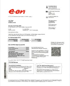 德国 E.ON Energie 电费账单 Word 和 PDF 模板Germany E.ON Energie Electricity Utility Bill Word And PDF Template-帮司令