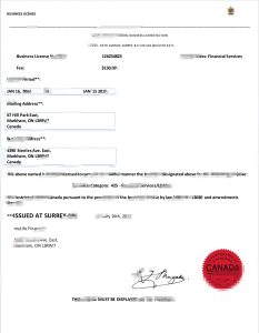 加拿大安省商业/经营许可证pdf模板Ontario, Canada Business/Operation License PDF Template-帮司令