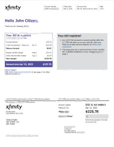 美国费城 Xfinity 公用事业账单 Word 和 PDF 模板（4 页）USA Philadelphia Xfinity Utility Bill Word And PDF Template (4 Pages)-帮司令