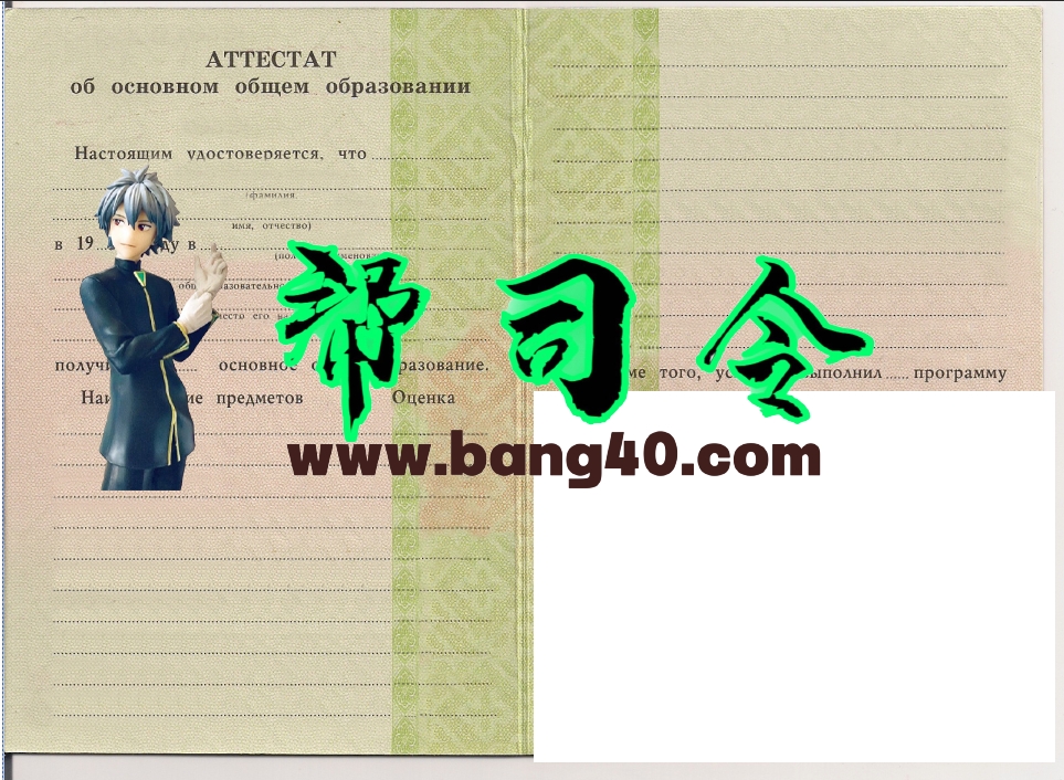 俄罗斯中学毕业证书PS/PSD模板