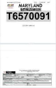 美国马里兰州临时车牌模板（Word 和 PDF 格式）United States Maryland Temporary Registration Plate Template in Word and PDF Format-帮司令