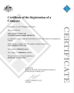 澳大利亚公司注册证pdf模板Australian company registration certificate pdf template-帮司令