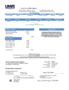 美国加利福尼亚州林肯大道自来水公司水电费账单Word和PDF模板USA California Lincoln Avenue Water Company Utility Bill Word And PDF Template-帮司令