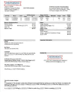美国密苏里州独立市公用事业账单Word和PDF模板USA Missouri Independence Utilities Utility Bill Word And PDF Template-帮司令