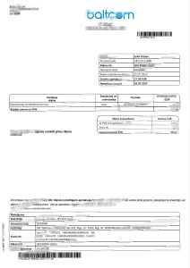 拉脱维亚 Baltcom 电信公用事业账单 Word 和 PDF 模板Latvia Baltcom Telecommunications Utility Bill Word And PDF Template-帮司令