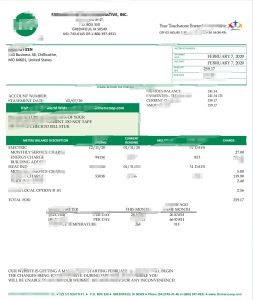 美国俄亥俄州农民电力合作社公用事业账单Word和PDF模板USA Ohio Farmers Electric Cooperative Utility Bill Word And PDF-帮司令
