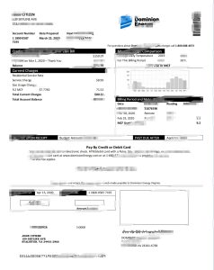 美国 Dominion Energy 公用事业账单 Word 和 PDF 模板USA Dominion Energy Utility Bill Word And PDF Template-帮司令