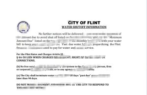美国密歇根州弗林特市水费停水通知 Word 和 PDF 模板USA City Of Flint Michigan Water Utility Bill Shutoff Notice Word And PDF-帮司令