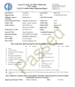 美国西雅图车辆检查模板Seattle USA Vehicle Inspection Template-帮司令