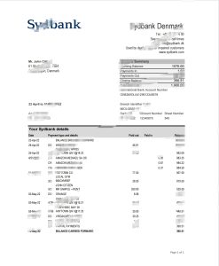 丹麦 Sydbank 报表 Excel 和 PDF 模板Denmark Sydbank Statement Excel And PDF Template-帮司令