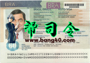 PSD 格式的巴西旅行签证卡模板Brazil Travel visa card Template in PSD Format-帮司令