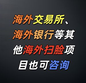 未提及的海外交易所、海外银行等其他需要扫脸项目也可以咨询You can also consult for exchanges, banks and other projects not mentioned that require face scanning.-帮司令
