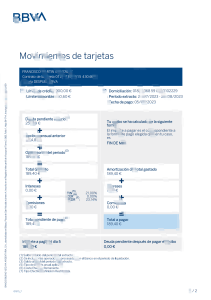 西班牙 BBVA 信用卡对账单模板（Word 和 PDF 格式）Spain BBVA Credit Card Statement Template in word and pdf format-帮司令