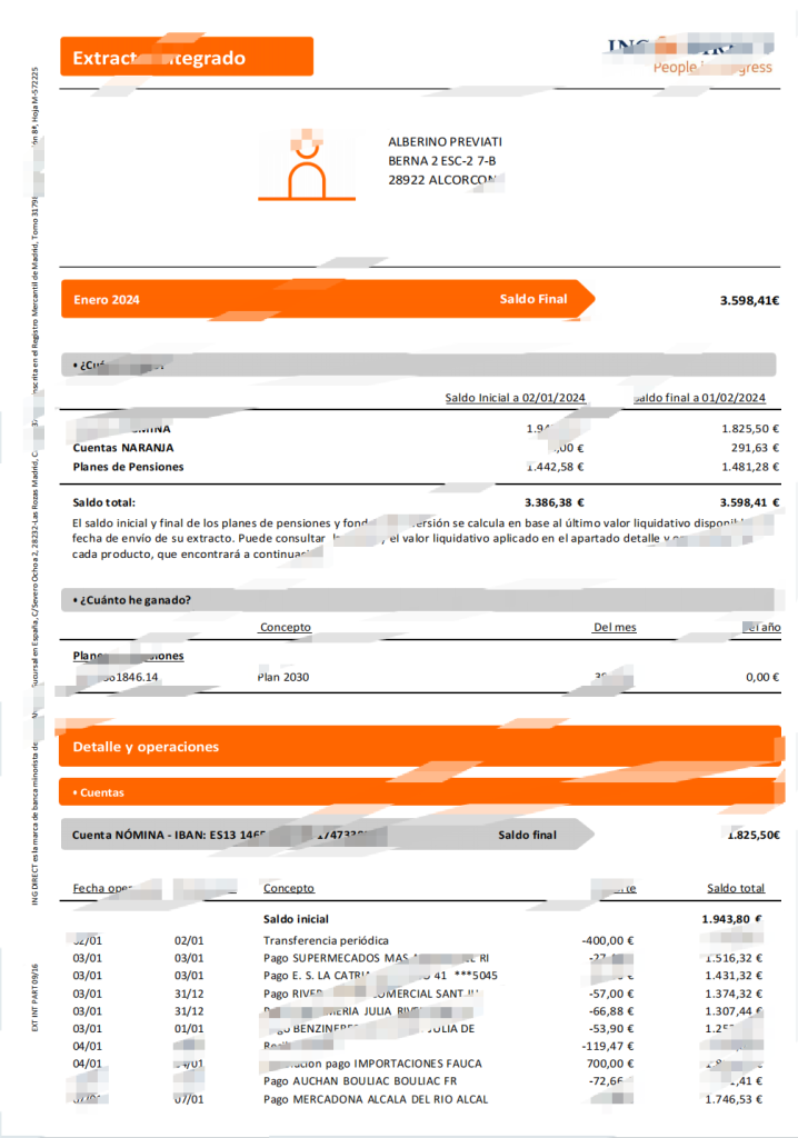 西班牙 ING 银行综合报表模板（word 和 pdf 格式）