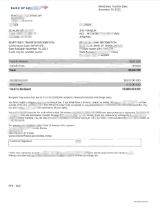 美国银行转账收据模板（Word 和 PDF 格式）BANK OF America Transfer Receipt Template in Word and PDF format-帮司令