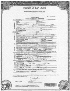 美国加州圣迭戈结婚证pdf模板San Diego, California, USA marriage certificate pdf template-帮司令