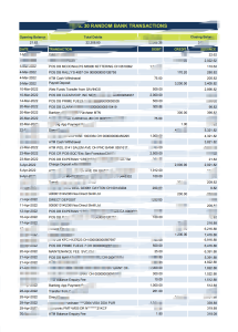 银行交易流水pdf & excel模板Random Bank Transactions-帮司令