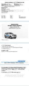 美国乔治亚州车辆保险政策信息卡pdf模板Georgia Vehicle Insurance Policy Information Card PDF Template-帮司令