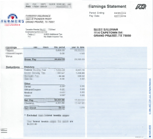 保险公司收入证明/工资账单PDF模Farmers Insurance Paystub template-帮司令
