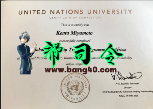 联合国大学证书 PSD 模板United Nations University Certificate PSD Template-帮司令