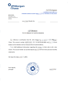 摩根大通银行推荐信模板JPMorgan Chase Bank Reference Letter Template-帮司令