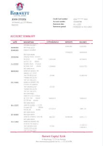 多米尼加巴内特资本银行对账单模板Dominica Barnett Capital Bank Statement Template-帮司令