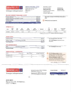 巴西天然气公用事业账单Word和PDF模板Brazil Gas Utility Bill Word And PDF Template-帮司令