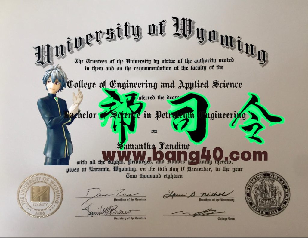 怀俄明大学证书 PSD 模板