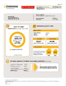加拿大 Enbridge Gas 公用事业账单指南模板（Word 和 PDF 格式）Canada Enbridge Gas Utility Bill Guide Template in Word and PDF format-帮司令