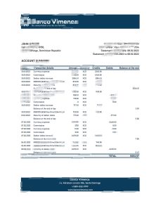 多米尼加共和国 Banco Vimenca 银行对账单 Excel 和 PDF 模板Dominican Republic Banco Vimenca Bank Statement Excel And PDF Template-帮司令