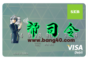 拉脱维亚 SEB 银行 Visa 卡 PSD 模板Latvia SEB Bank Visa Card PSD Template-帮司令