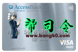 坦桑尼亚 AccessBank Visa 借记卡 PSD 模板Tanzania AccessBank Visa Debit Card PSD Template-帮司令
