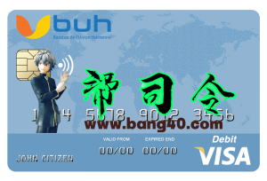 海地 BUH 银行 Visa 卡 PSD 模板Haiti BUH Bank Visa Card PSD Template-帮司令
