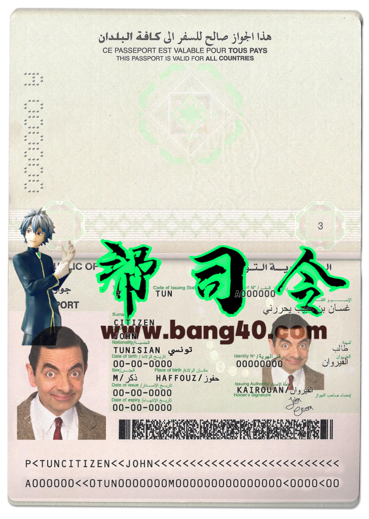 突尼斯护照 PSD 模板