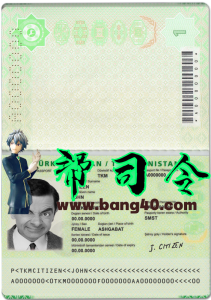 土库曼斯坦护照 PSD 模板Turkmenistan Passport PSD Template-帮司令