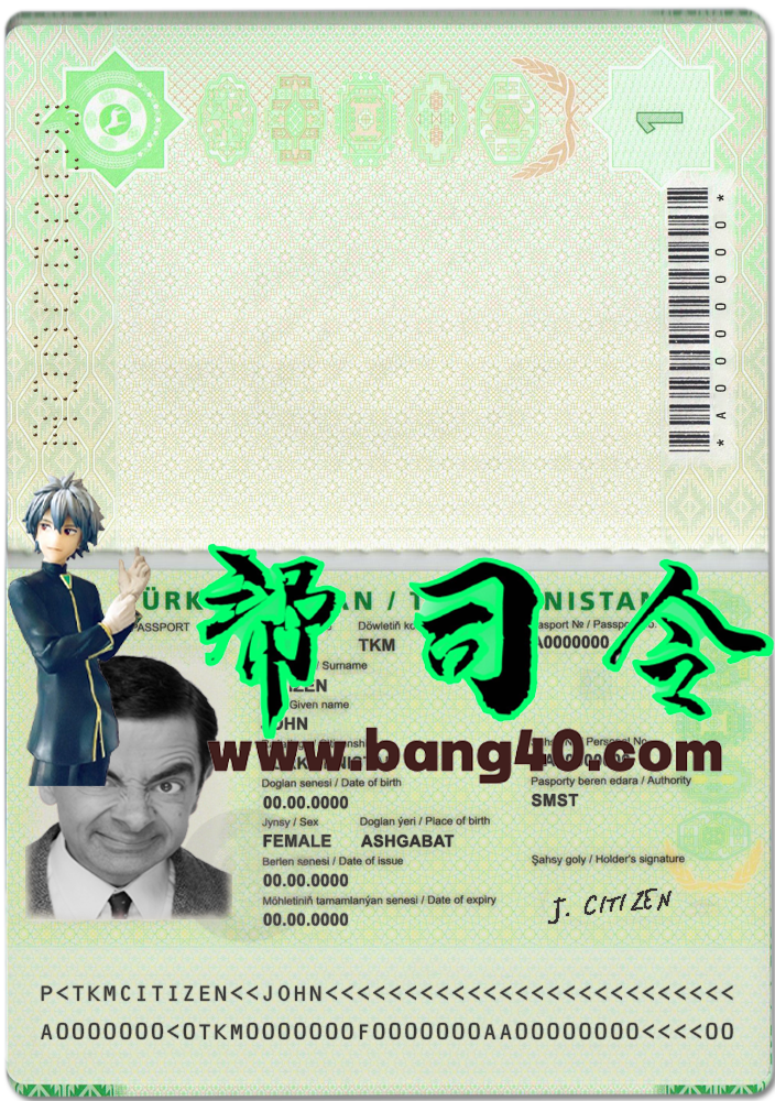 土库曼斯坦护照 PSD 模板