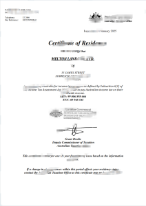 澳大利亚居住证明模板（word 和 pdf 格式）Australia Certificate of Residency Template in word and pdf format-帮司令