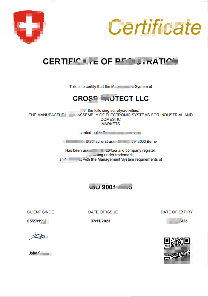 瑞士商业登记证书Word和PDF模板