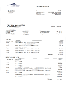 美国五三银行对账单 Word 和 PDF 模板（2 页）USA Fifth Third Bank Statement Word And PDF Template (2 Pages)-帮司令