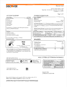 美国发现银行信用卡对账单Word和PDF模板Discover Bank Credit Card Statement Word and PDF Template-帮司令