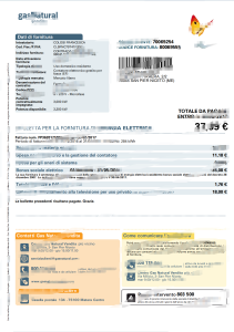 意大利天然气销售电费账单模板（Word 和 PDF 格式）Italy Gas Natural Vendita Electricity Bill Template in word and pdf format-帮司令