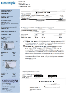 美国纽约国家电网公用事业账单Word和PDF模板USA New York National Grid Utility Bill Word And PDF Template-帮司令