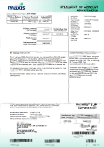 马来西亚 Maxis 银行对账单 Word 和 PDF 模板(5 页)Malaysia Maxis Bank Statement Word And PDF Template (5 Pages)-帮司令