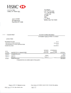 美国汇丰银行对账单模板版本 2（2 页）USA HSBC Bank Statement Template Version 2 (2 Pages )-帮司令