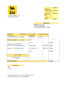 意大利埃尼天然气公司公用事业账单模板（Word 和 PDF 格式）Italy Eni Gas Utility Business Bill Template in word and pdf format-帮司令