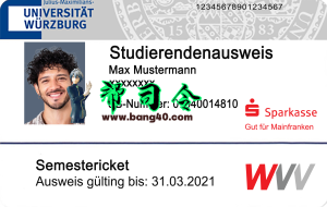 维尔茨堡大学学生证PSD模板University Of Wurzburg Student ID Card PSD Template-帮司令